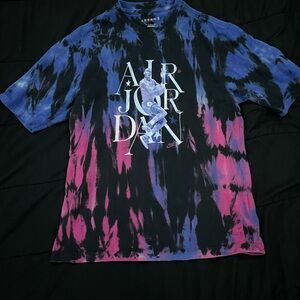 Jordan Black and Purple Tie-Dye Short Sleeve Tee
